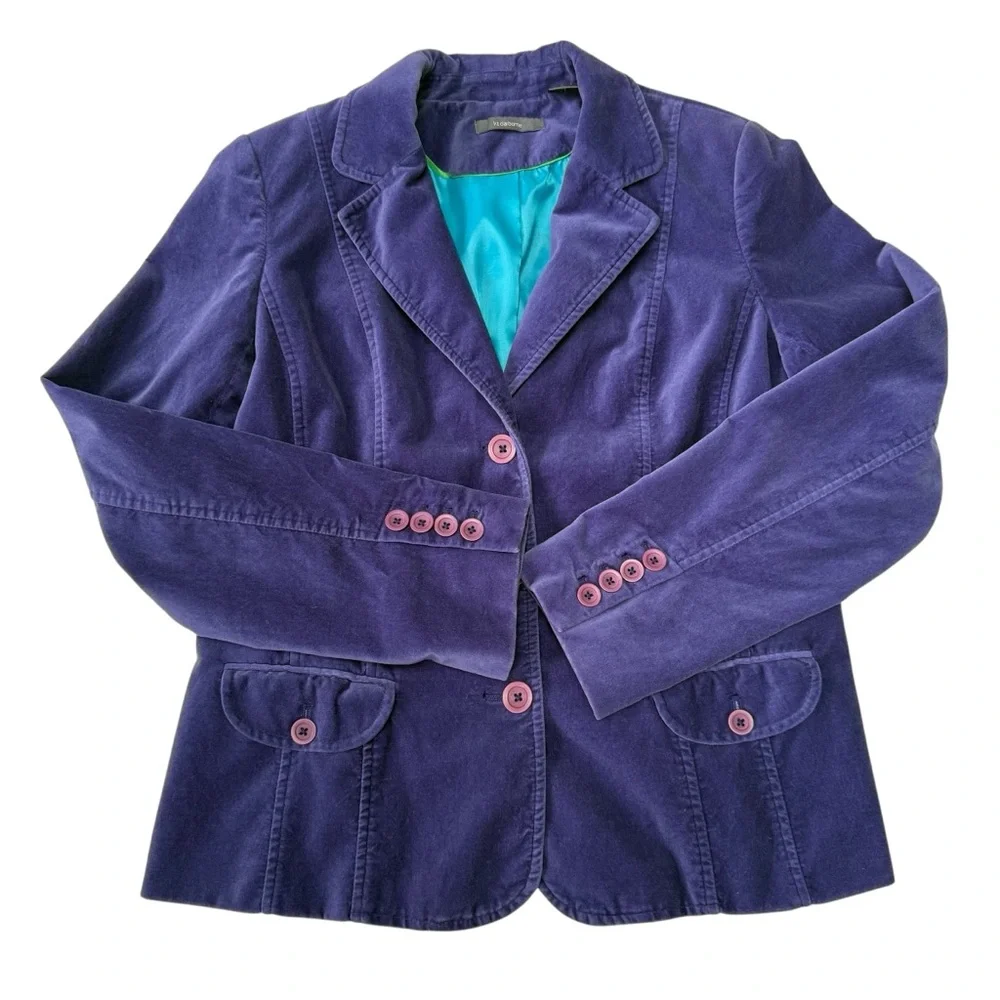 Liz Claiborne Purple Velvet Blazer Women’s Size 14 - Picture 5 of 11